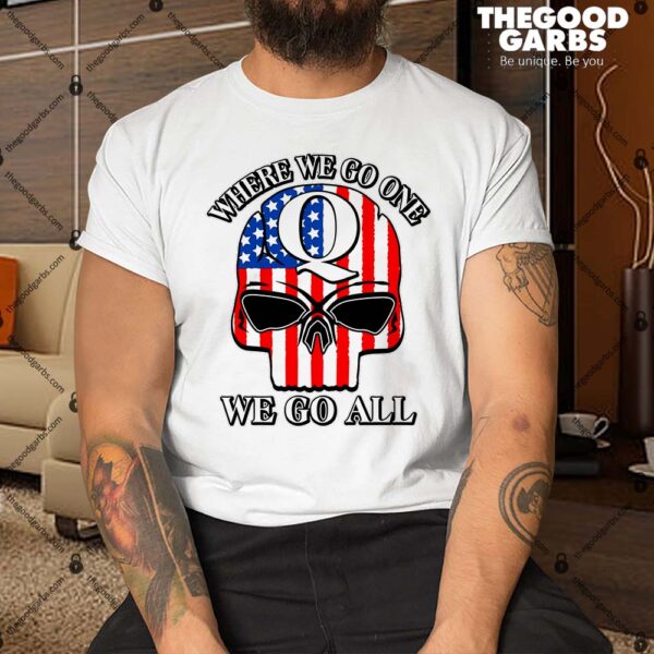 QAnon American Flag Skull Shirt