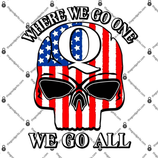 QAnon American Flag Skull T-Shirt
