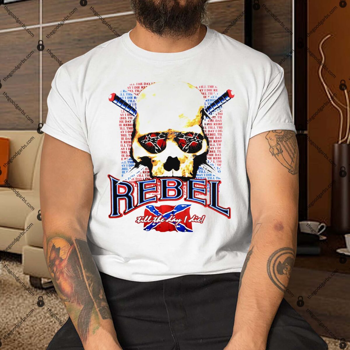 Rebel Till The Day I Die Confederate Flag And Skull Shirt