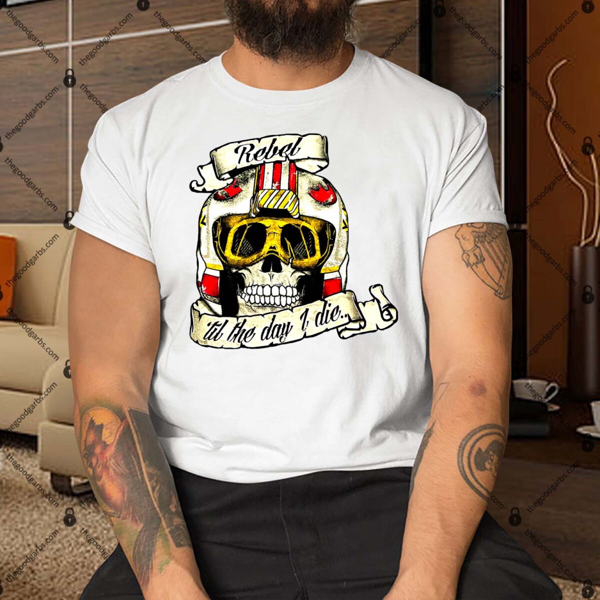 Rebel Till The Day I Die Skull Shirt