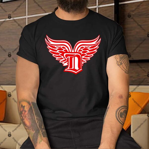Sporty Detroit Fan Old English D With Wings Shirt