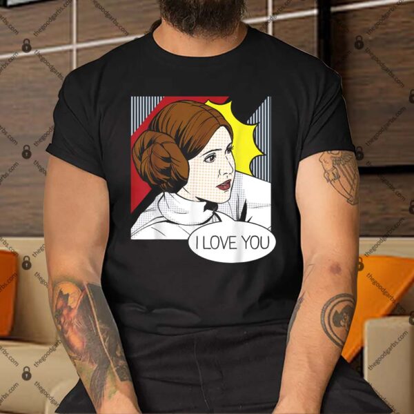 Star Wars Princess Leia I Love You Pop Art Shirt