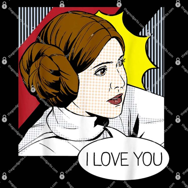 Star Wars Princess Leia I Love You Pop Art T-Shirt