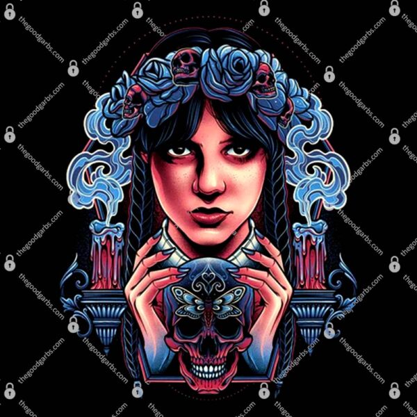 Wednesday Gothic Portrait T-Shirt