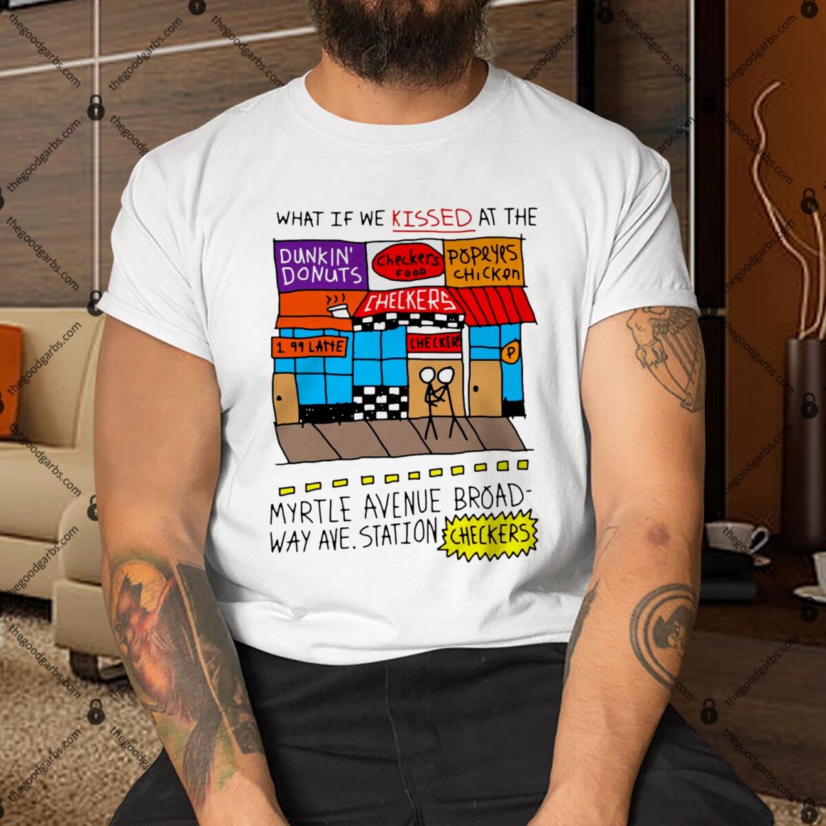 What If We Kissed At The Myrtle Avenue Broadway Ave Station Checkers Shirt