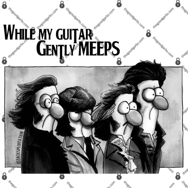 While My Guitar Gently Meeps Men T-Shirt