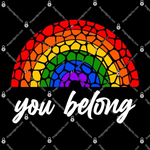You Belong LGBTQ Stone Pattern Rainbow T-Shirt