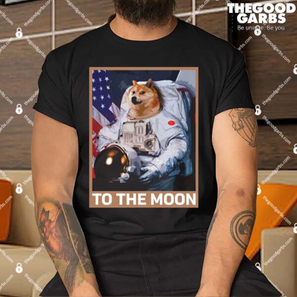 Dogecoin Astronaut To The Moon Blockchain HODL Crypto Shirt