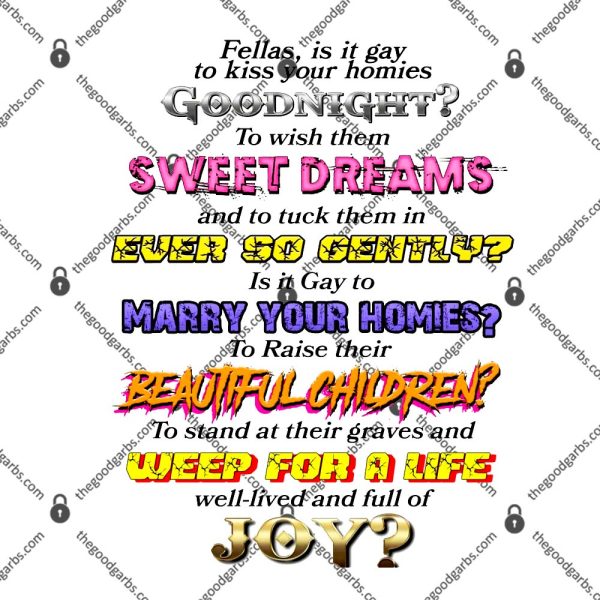 Fellas Is It Gay To Kiss Your Homies Goodnight T-Shirt