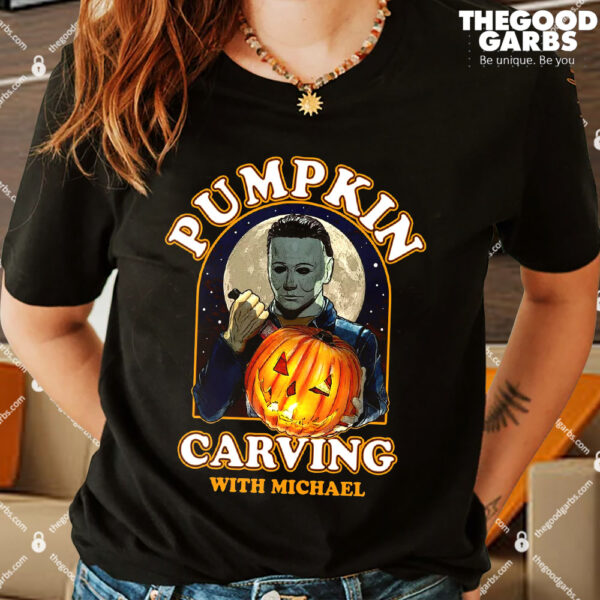 Halloween Pumpkin Carving With Michael T-Shirts