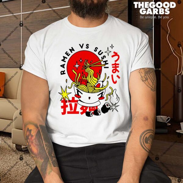 Ramen Vs Sushi Retro Japanese Food Shirt