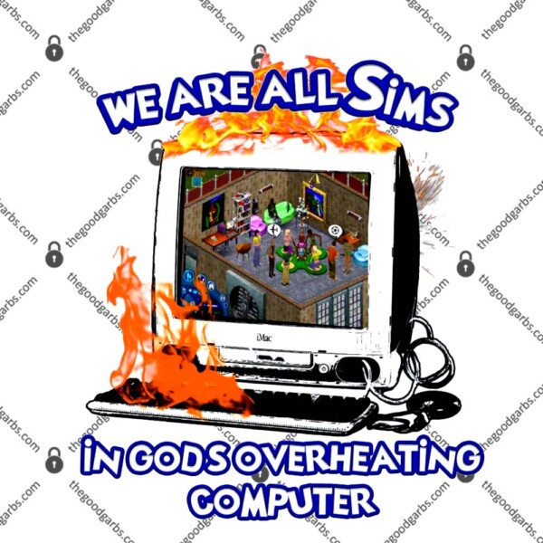 We Are All Sims In God's Overheating Computer T-Shirt