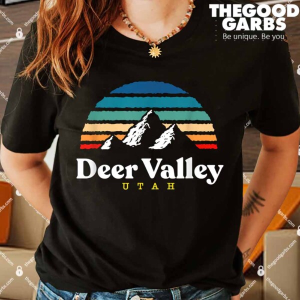 Deer Valley Utah Usa Ski Resort 1980s Retro Shirt