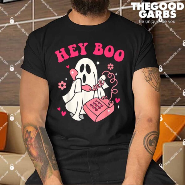 Groovy Hey Boo Cute Ghost Funny Halloween Shirt