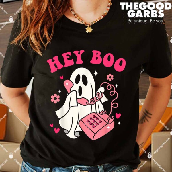 Groovy Hey Boo Cute Ghost Funny Halloween Shirts