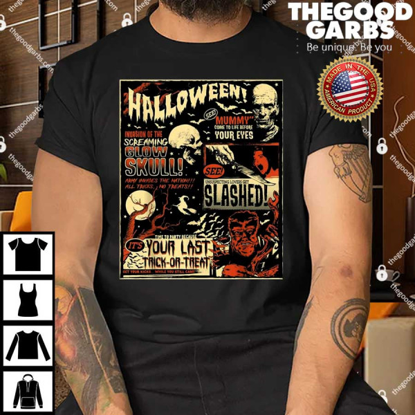 Halloween Vintage Poster Horror Movies Comic Shirt
