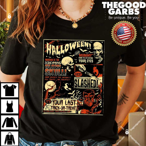 Halloween Vintage Poster Horror Movies Comic Shirts