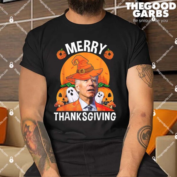 Joe Biden Merry Thanksgiving Confused Happy Halloween 2023 Shirt