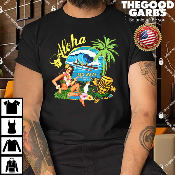 Kona Big Wave Vintage Aloha Tikki Pin Up Girl Shirt
