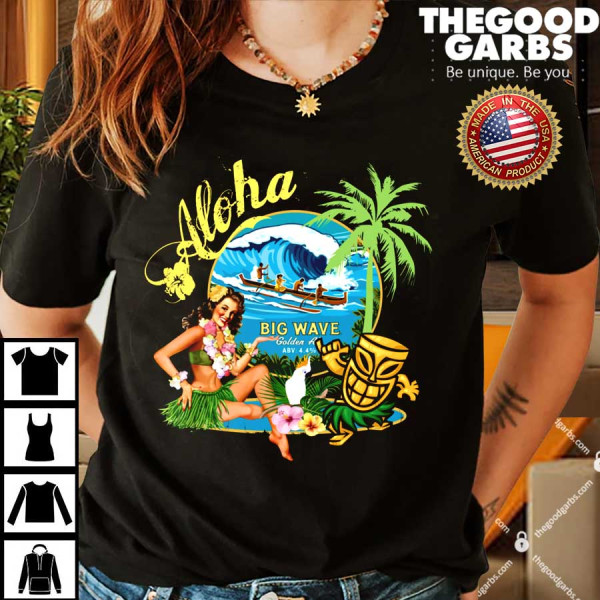 Kona Big Wave Vintage Aloha Tikki Pin Up Girl Shirts
