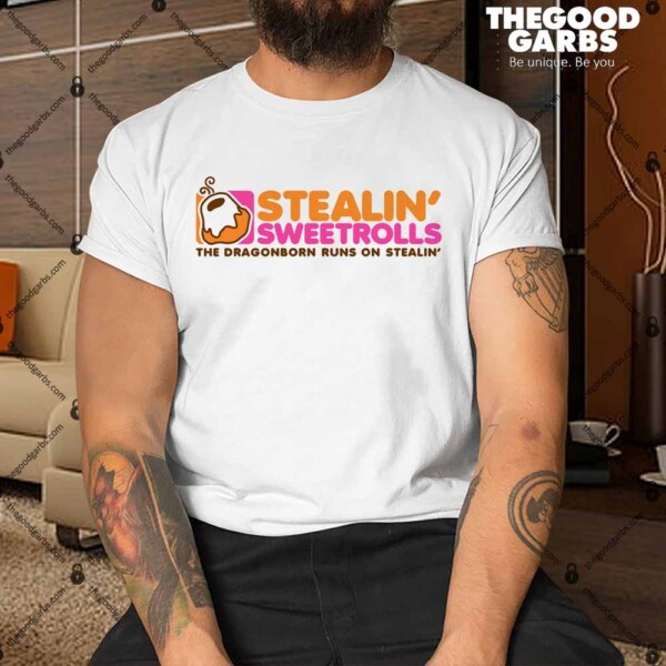 Skyrim Stealing Sweetrolls Dragonborn Dunkin Donuts Shirt