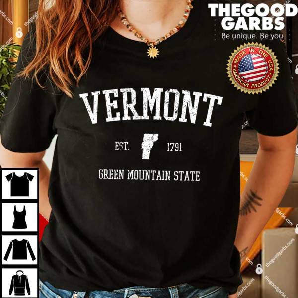 Vermont Green Mountain State Est 1791 Shirt