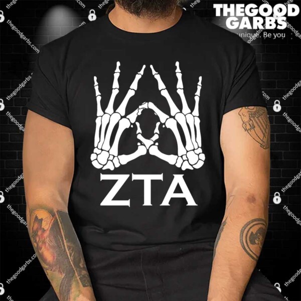 ZTA Zeta Tau Alpha Skeleton Hand Symbol Shirt