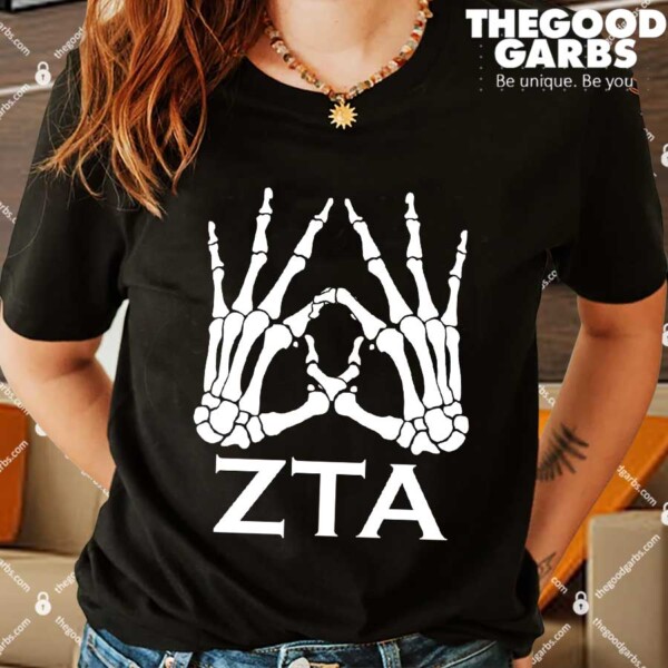 ZTA Zeta Tau Alpha Skeleton Hand Symbol Shirts