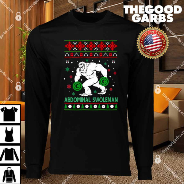Abdominal Swoleman Bigfoot Gym Christmas Sweater T-Shirts