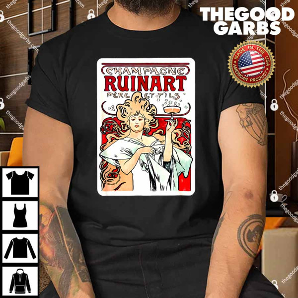 Alphonse Champagne Ruinart 1896 Art Nouveau Shirt