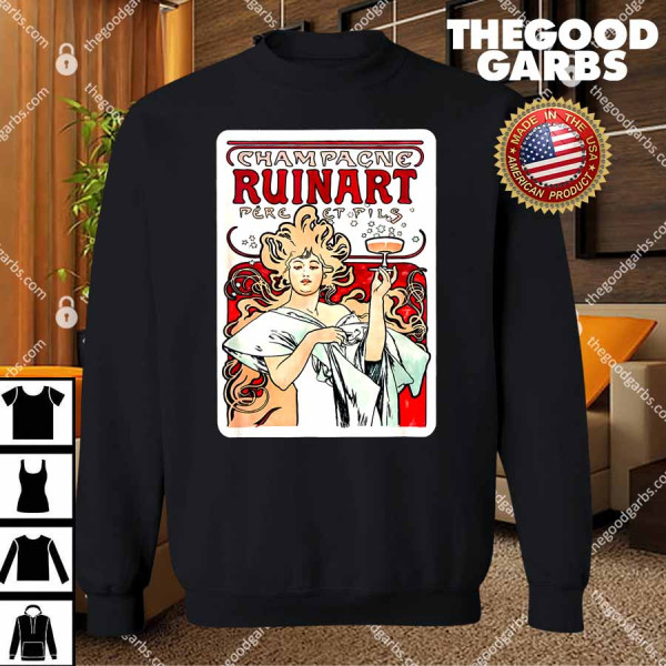 Alphonse Champagne Ruinart 1896 Art Nouveau T-Shirts