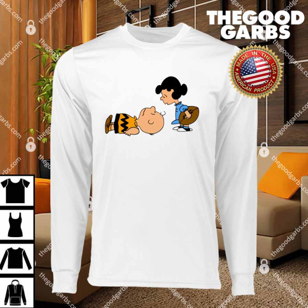 Charlie Brown And Lucy Playing Football T-Shirts