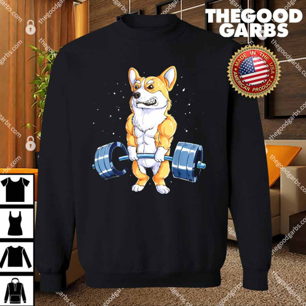 Corgi Weightlifting Funny Deadlift Fitness Gym Workout Shirts