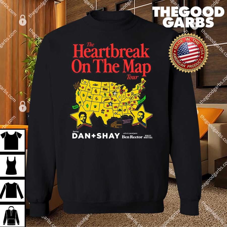 Dan Shay 2024 Heartbreak On The Map Tour Shirt 