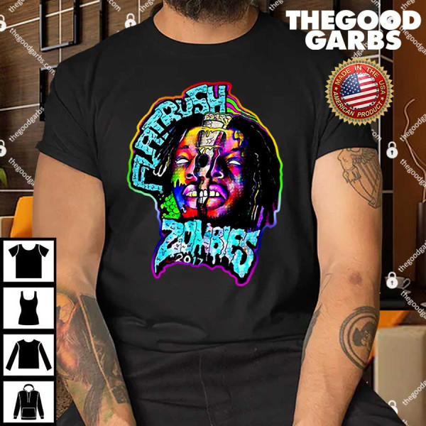 Flatbush Apparel Zombies Tie Dye Colorful Rainbow Music Gift Shirt