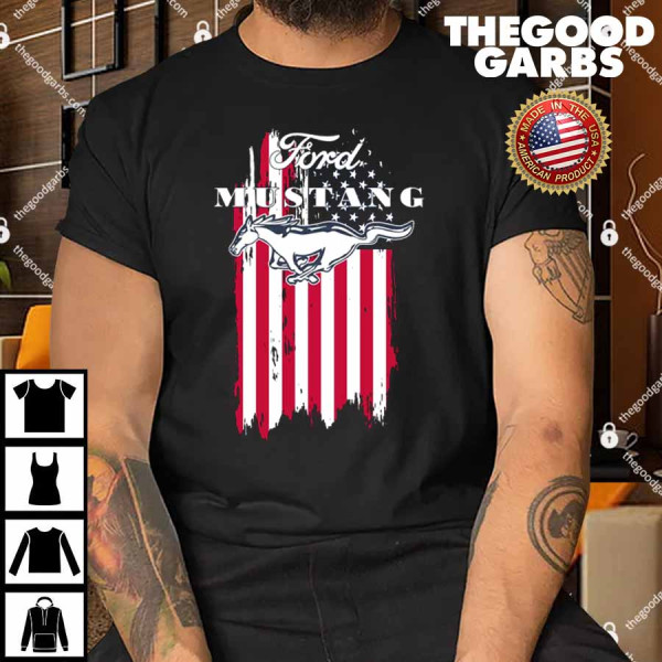 Ford Mustang Faded American Flag Shirt