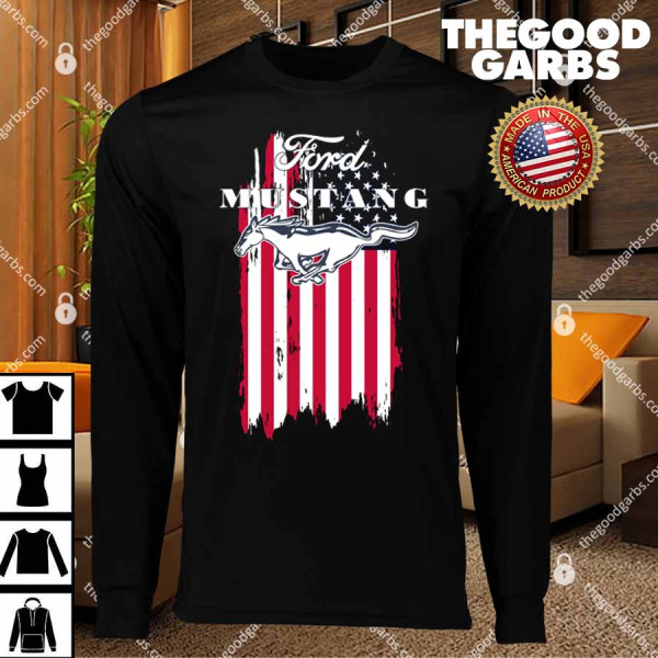 Ford Mustang Faded American Flag T-Shirts