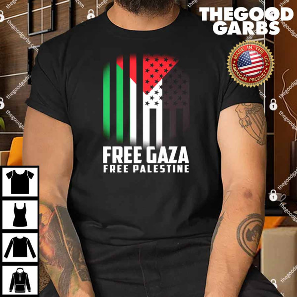 Free Gaza Free Palestine US Palestine Flag Shirt