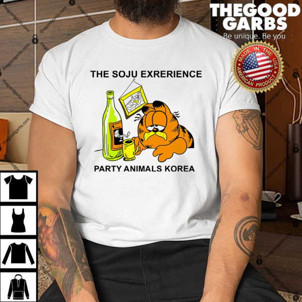 Garfield The Soju Experience Party Animals Korea T-Shirt