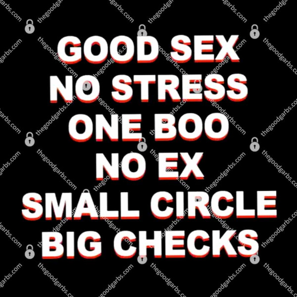 Good Sex No Stress One Boo No Ex Small Circle Big Checks T-Shirt
