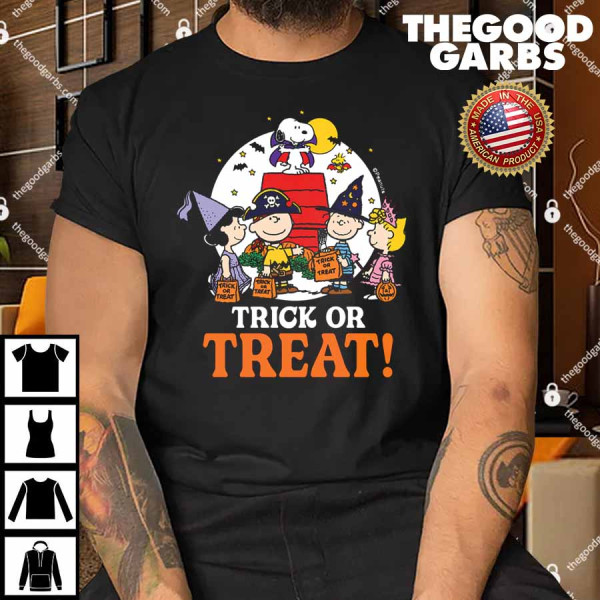 Peanuts Halloween Trick Or Treat Moonlight Shirt