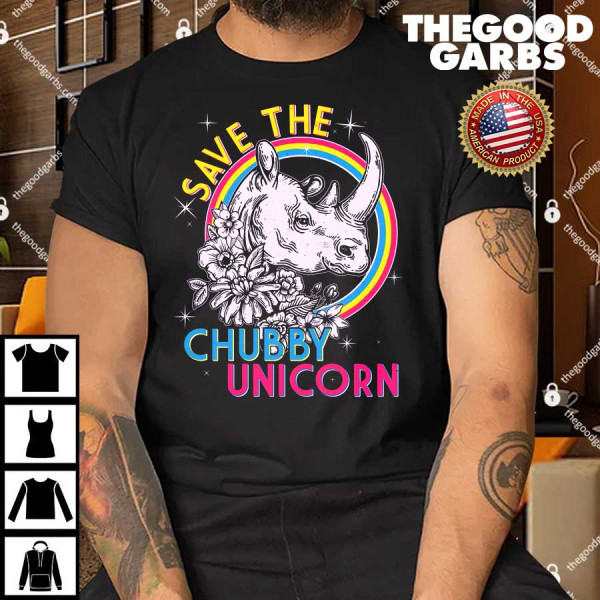 Retro Save the Chubby Unicorn Rhino T-Shirt