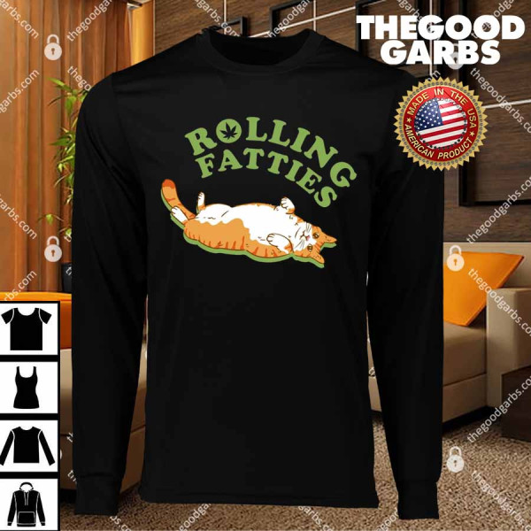 Rolling Fatties Funny Marijuana Cat T-Shirts