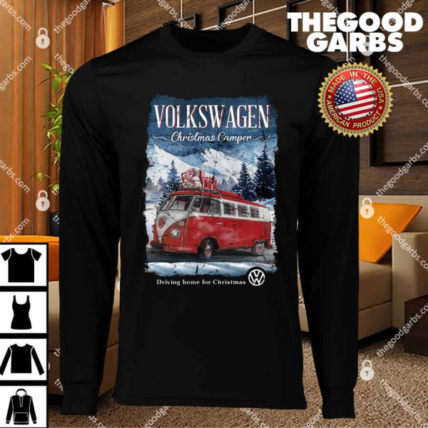 Volkswagen Christmas Red Camper Driving Home T-Shirts