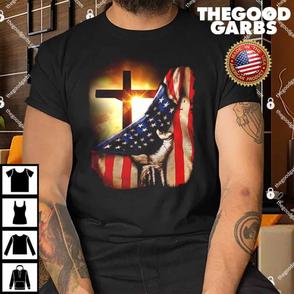 American Christian Cross Patriotic Flag Shirt