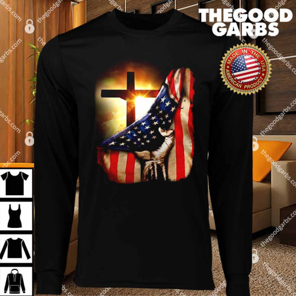 American Christian Cross Patriotic Flag T-Shirts