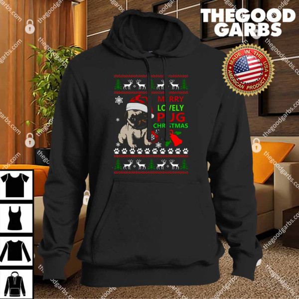 Merry Lovely Pug Christmas Shirtss