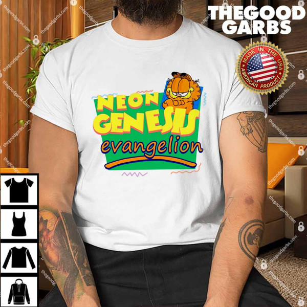 Neon Garfield Evangelion And Friends Shirt