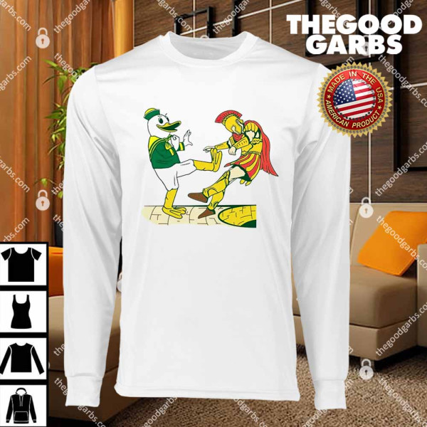 Oregon Ducks Kick Over Usc Trojans T-Shirts