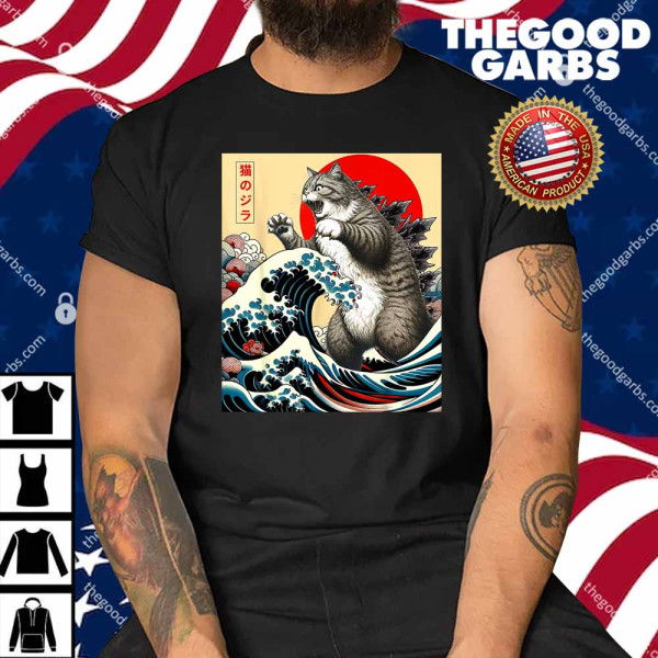 Catzilla Cat Lover Japanese Art Shirt